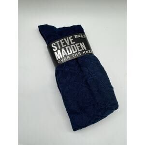 NWT Steve Madden Over The Knee Navy Blue Over The Knee Socks Womens Shoe Sz 9-11